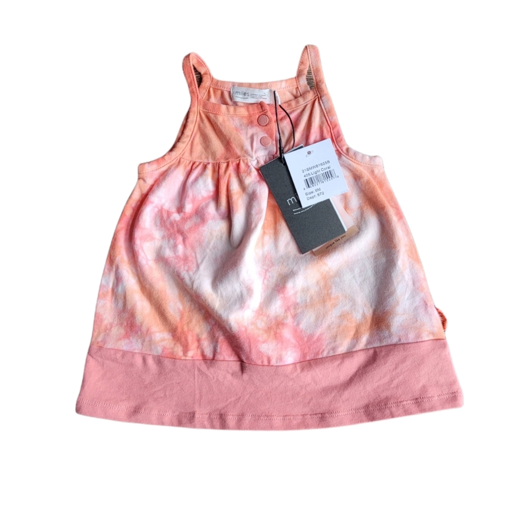MILES Light Coral Tie Dye Cami Dress Size 6M